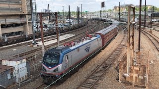 Railfanning SEPTA Amtrak NJT and CSX Around 30th St Station Philadelphia PA [upl. by Airotciv]