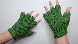 How to Crochet Half Finger Gloves in Step by step Tutorial [upl. by Dnob]