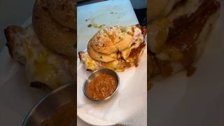 The allnew GIANT CHICKEN BACON CHIPOTLE GARLIC KNOT from Knapp St Pizza Brooklyn NYC DEVOURPOWER [upl. by Aehsrop]