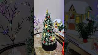 Diy Mini Christmas tree christmasvillage shortsvideo shorts christmas [upl. by Htrowslle36]