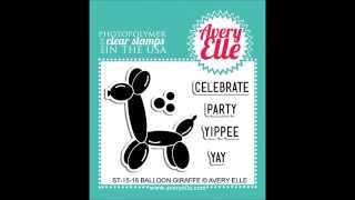 Introducing Avery Elle Balloon Giraffe Stamp amp Die Set [upl. by Ehsrop]