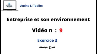 Entreprise et son environnement  Exercice 3 [upl. by Nipahc]