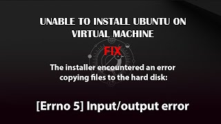 The installer encountered an error copying files to the hard disk Errno 5 Inputoutput error [upl. by Akienom]