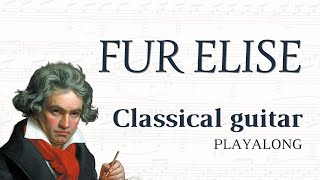 Beethoven  FUR ELISE  HOW TO PLAY classical guitar  very easy version [upl. by Arza]