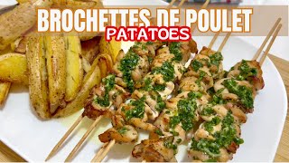 DÉLICIEUSES BROCHETTES DE POULET AU FOUR AVEC SAUCE AU BEURRE PERSILLÉ [upl. by Say]