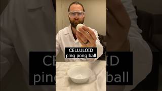 Celluloid vs ABS ping pong ball shorts cool science experiment flammability [upl. by Dichy]