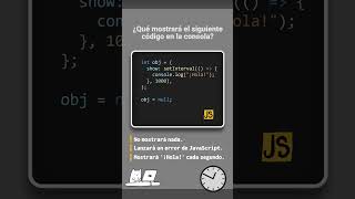 JavaScript  Reto 16 🔥 ¿Qué imprimirá este código JavaScript en la consola [upl. by Eeleak30]