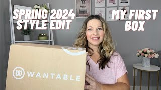 WANTABLE Unboxing amp Try On  April 2024 Style Box  My First Box  Spring Style Edit Review amp Try on [upl. by Imoyik227]