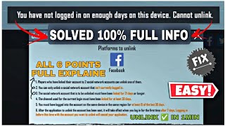 How to unlink facebook from bgmi  You have not logged in on enough days on this device Fix Pubg [upl. by Egedan]