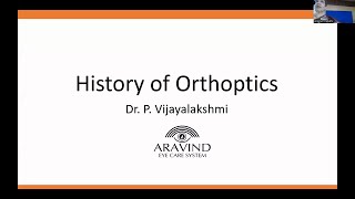 History of Orthoptics  Dr Vijayalakshmi [upl. by Abdella]