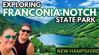 EASY STOPS IN FRANCONIA NOTCH STATE PARK NH  THE BASIN  BOISE ROCK  OLD MAN OF THE MOUNTAIN [upl. by Annol]