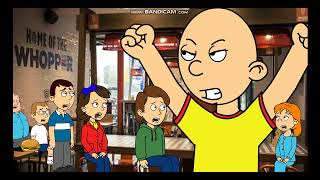 Caillou Misbehaves At Burger King and Gets Grounded [upl. by Froh]