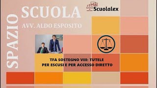 TFA SOSTEGNO VIII TUTELE PER ESCLUSI E PER ACCESSO DIRETTO [upl. by Chaille]