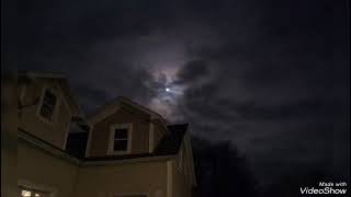 111524  Moon And Clouds Light Up Night Sky Over Breedsville Michigan [upl. by Clementine]