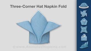 Napkin Folding  How to Make a Three Corner Hat [upl. by Octavia]