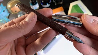 FaberCastell Ambition 3D Fountain Pen Unboxing and Writing Sample [upl. by Ytissac792]