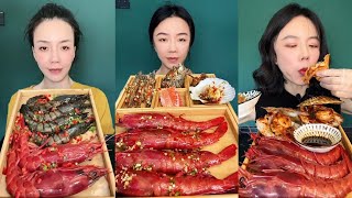 ASMR 115 Eat shrimp 🍤 🦐 Lobster 🦞 crab 🦀 oyster 🦪😋 mukbang eatseafood food asmr 🇺🇲 ur [upl. by Uol]