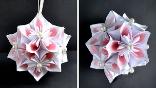 Beautiful Paper FLOWER BALL  Origami Kusudama  Tutorial DIY by ColorMania [upl. by Ambrosane721]