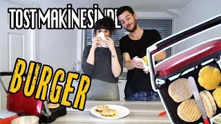 BİZ YAPTIK SİZ YAPMAYIN  TOST MAKİNESİNDE BURGER [upl. by Dowd850]