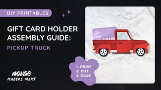 Printable Pick Up Truck Gift Card Holder  DIY Truck Gift Card Holder Template [upl. by Akemyt942]