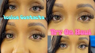 Colored Contacts For Dark Brown Eyes Lets Try Them On  ft ICOICE [upl. by Olivie]