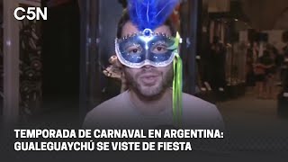 TEMPORADA de CARNAVAL en ARGENTINA GUALEGUAYCHÚ se VISTE de FIESTA [upl. by Shute]