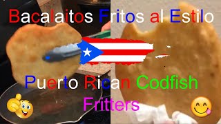 COMO HACER BACALAITOS PUERTORRIQUEÑOS  FRIED CODFISH FRITTERS [upl. by Gilles]