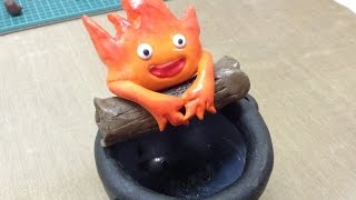 Howls Moving Castle Calcifer and his pot clay tutorial [upl. by Murtha]