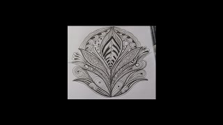 Zentangle inspired new zentangle art zentangle tangle art creative tangle [upl. by Randell147]