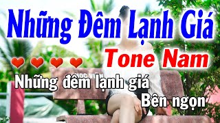 Karaoke Những Đêm Lạnh Giá Tone Nam  Cha Cha Phối Mới  ll Karaoke Huỳnh Anh [upl. by Batsheva]