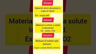 Defination of solute solvent and solution science  chemistry science [upl. by Ylrac]