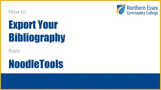 How to Export Your Bibliography from NoodleTools [upl. by Lela]