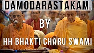 Damodarastakam by HH Bhakti Charu Swami with HH Radhanath Swami at ISKCON Noida [upl. by Hildy]