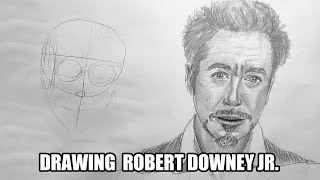 Drawing Robert Downey Jr portrait  1m [upl. by Mosra]