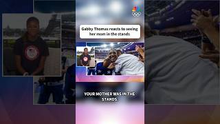 Gabby Thomas reacts to seeing her mom in the stands [upl. by Nichani]