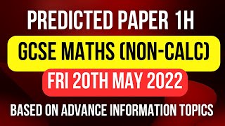 Edexcel GCSE Maths Paper 1H Predicted Paper Higher Tier [upl. by Abel]