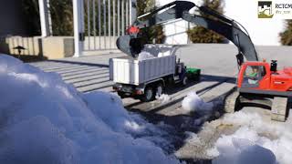 RC Volvo EC480DL loading snow onto the Kenworth 6x6 [upl. by Tiler755]