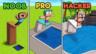 Minecraft  POOL NOOB vs PRO vs HACKER [upl. by Airtina]