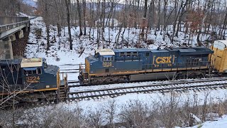 CSX autorack train accelerates as it departs Cumberland [upl. by Gignac]