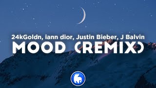 24kGoldn  Mood Remix Clean  Lyrics ft iann dior Justin Bieber amp J Balvin [upl. by Euqinahs]