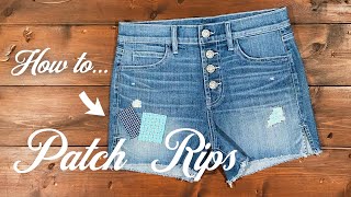 Denim DIY How to Patch Jeans [upl. by Eimyaj]