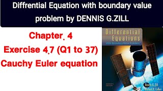 chapter 4 Exercise 47  Cauchy Euler Equation  Diffrential Equation by d g zill  ODE by d g zill [upl. by Nedac249]