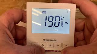 Saswell Programmable Room Thermostat  How To Set SAS920WHL [upl. by Nadia]