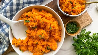 GarlicMashed Sweet Potatoes Recipe [upl. by Egamlat]