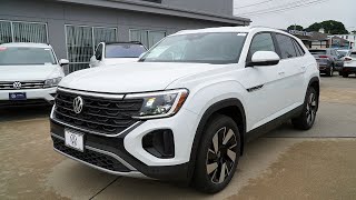 2024 Volkswagen Atlas Cross Sport SE WTechnology Pure White  Video Tour with Angel [upl. by Hoffman]