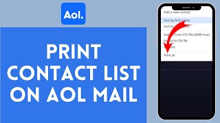 How to Print Contact List on AOL Mail 2024  AOL Mail Tutorial [upl. by Aynav]