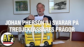 Johan Pehrson L svarar på tredjeklassares frågor [upl. by Haisa609]