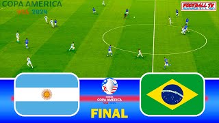 ARGENTINA vs BRAZIL  Copa America 2024 Final  Full Match All Goals  PES Gameplay PC FL 24 [upl. by Ina]