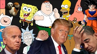 PRESIDENTS RANK CARTOON CHARACTERS THEY CAN FIGHT [upl. by Dowd]