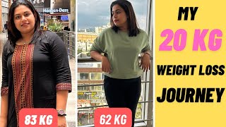 20 KG WEIGHT LOSS journey  How did i lose my weight  Effective weight loss tips [upl. by Sell894]